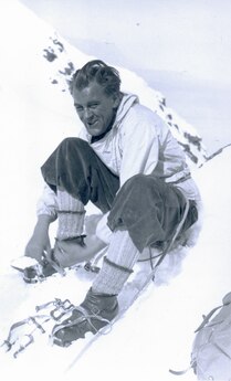 Alojz Krupitzer počas jedného zo zimných výstupov